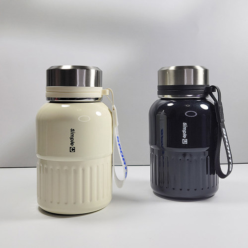 户外运动大肚保温杯矮粗款带茶隔
