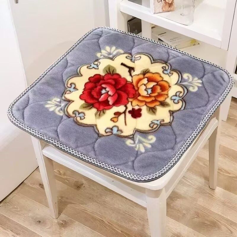 防滑毛绒加厚冬季坐垫办公室椅子