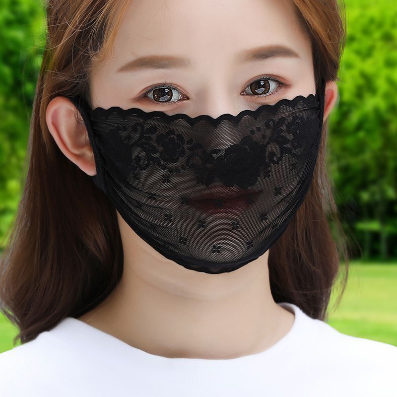 防晒口罩女防夏季超薄款蕾丝