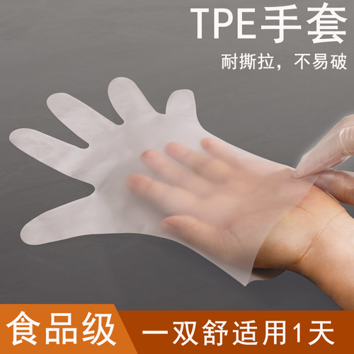 一次性手套TPE食品级耐用厨房餐饮食用防护隔离家用塑料手套