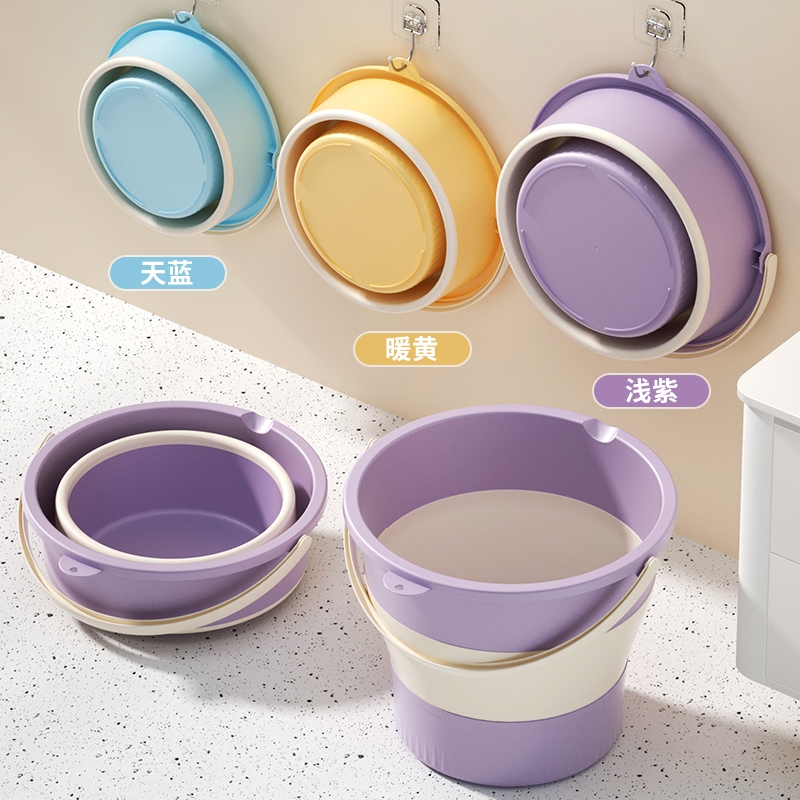 便携式可折叠水桶车载加厚户外小洗车桶车用钓鱼桶旅行家用塑料桶