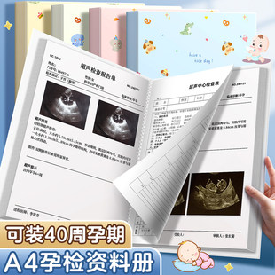 产检收纳册孕检收纳袋资料册插页孕期档案文件夹孕妇b超彩超检查单病例档案袋报告单怀孕宝宝记录册初期用品