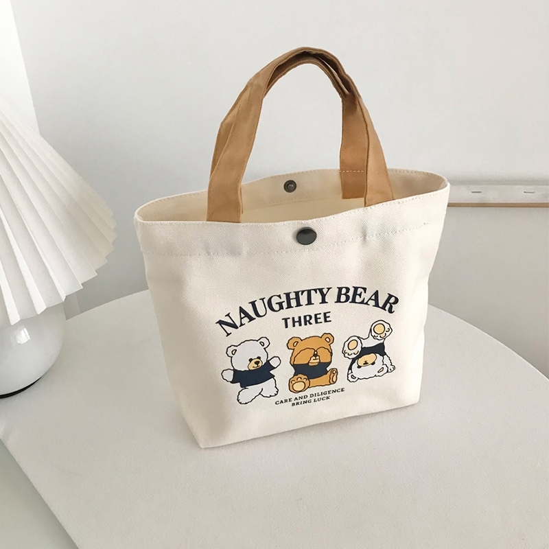帆布包卡通百搭手提包饭盒袋