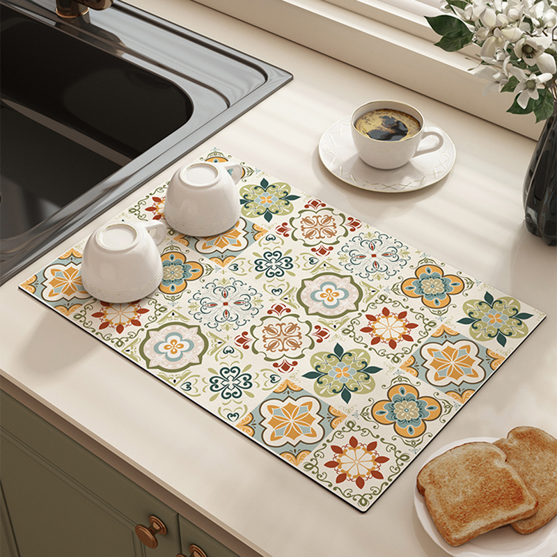 硅藻泥沥水垫厨房餐具碗盘干燥控