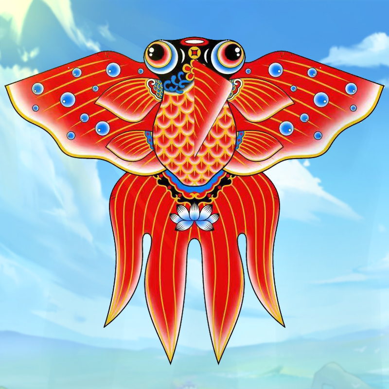 金鱼风筝大人专用潍坊新式鲤鱼卡通专用网红国潮儿童微风易飞高档