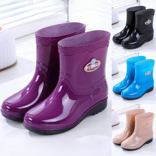 雨鞋女款2026新款春秋女士雨靴女款防水鞋中筒防滑厚底水靴劳保靴