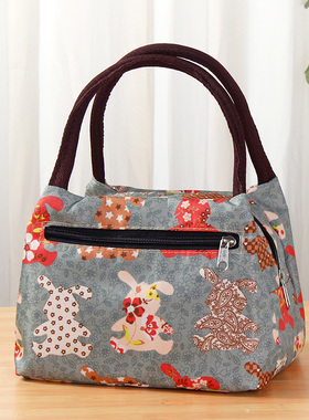 防水轻便帆布女包手提袋妈妈小布包妈咪布包上班手拎包饭盒便当包