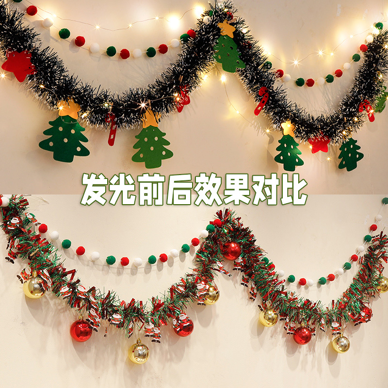 圣诞节装饰彩带毛条圣诞树麋鹿彩