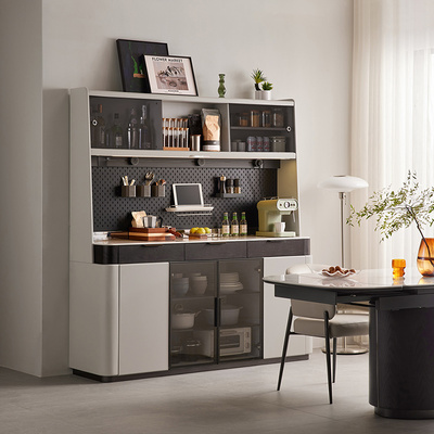 林氏家居轻奢奶油风岩板餐桌家用