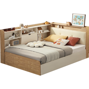 林氏小户型高箱床储物一体单人床齐边床家居卧室床家具林氏木业