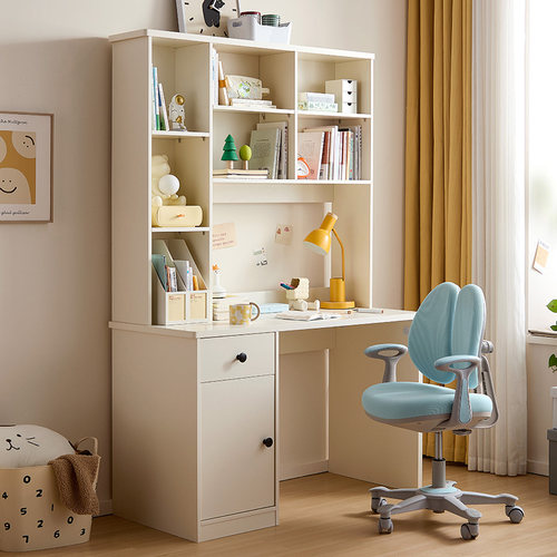 林氏书柜书桌一体学习桌木业