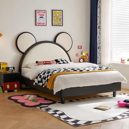 林氏家居现代简约可爱粉色公主床