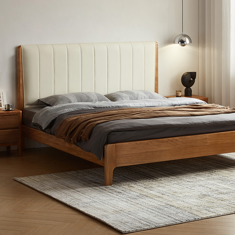 林氏琴键式高软靠实木床1米8