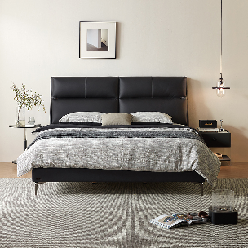 林氏意式极简真皮悬浮床