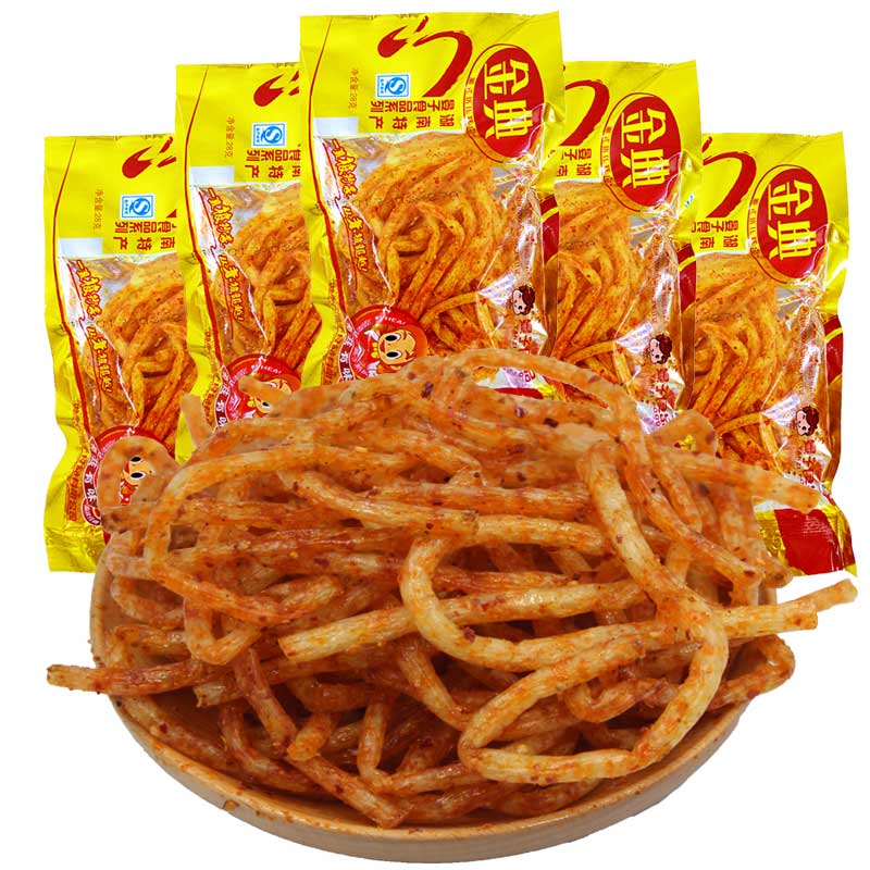 晏子金典麻辣条麻辣丝棒面筋湖南面筋制品