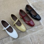 BEILIXUAN法式 平跟鞋 一字扣带平底玛丽珍鞋 女浅口圆头芭蕾舞单鞋