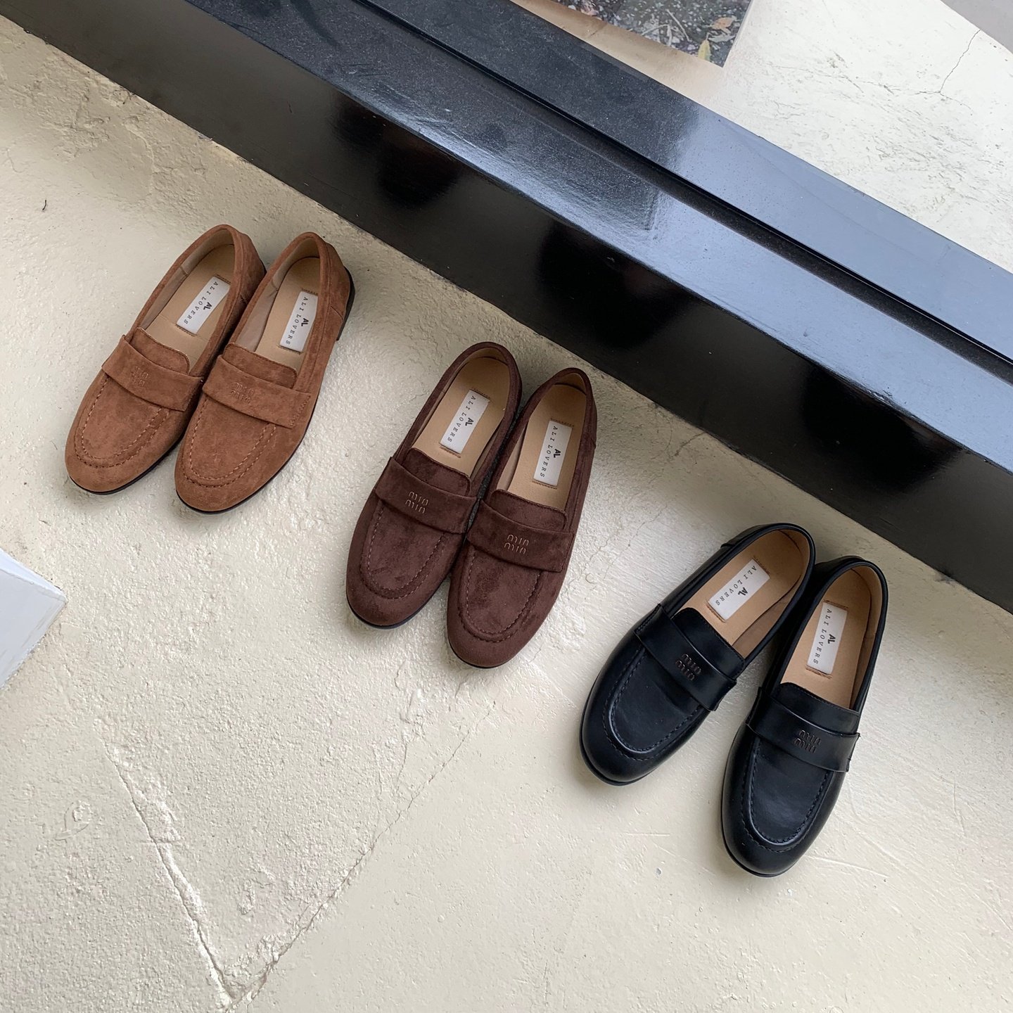 Ali Lover休闲风反绒皮乐福鞋女圆头一脚蹬百搭豆豆鞋懒人鞋通勤,女鞋,乐福鞋（豆豆鞋）,淘宝优惠券,粉丝福利购,淘宝优惠卷