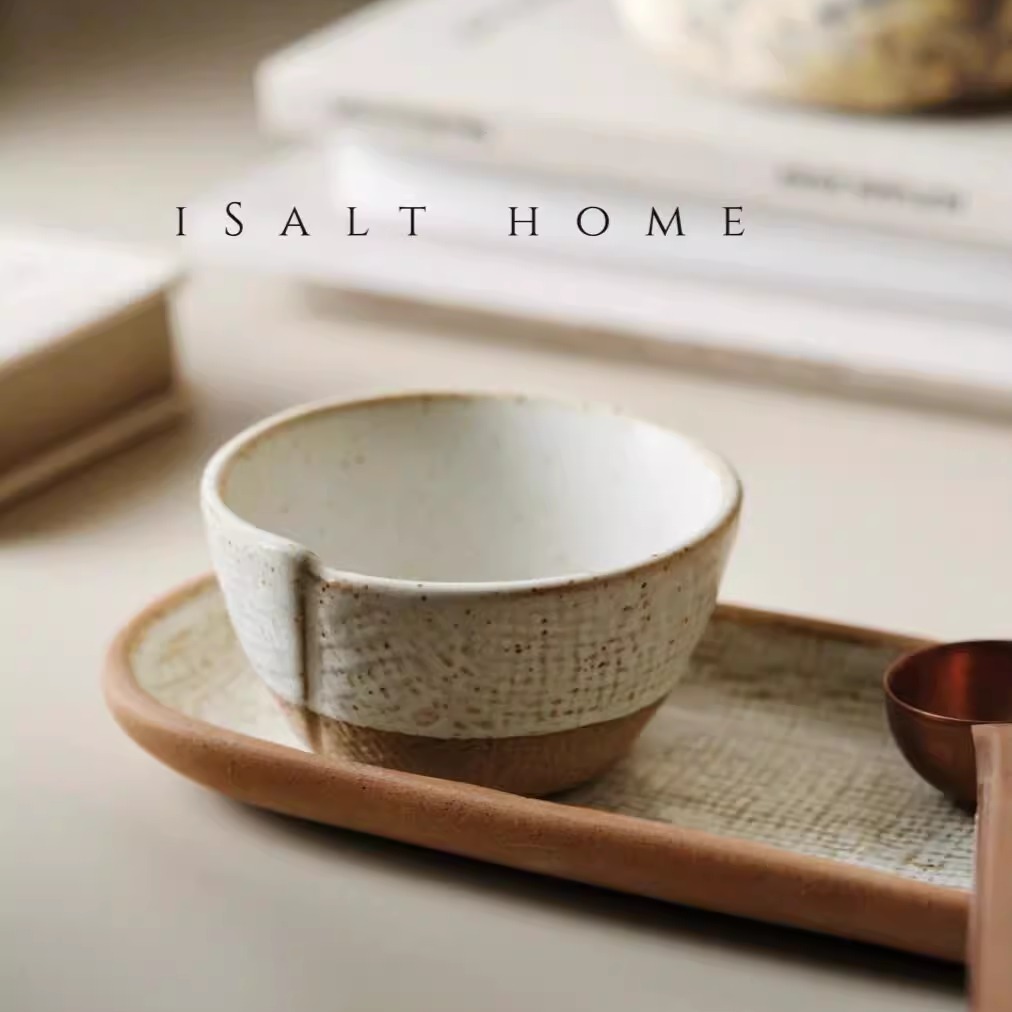 出西班牙亚麻手作粗陶餐盘碗咖啡杯手握杯盘子高颜值家用