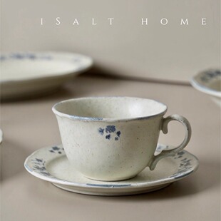 Grandma 复古 s复古青黛手作咖啡杯拉花杯牛奶杯下午茶甜品杯欧式