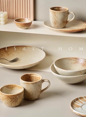 DXC年轮手作系列餐具窑变小碗饭碗早餐碗汤碗餐盘深盘汤盘咖啡杯