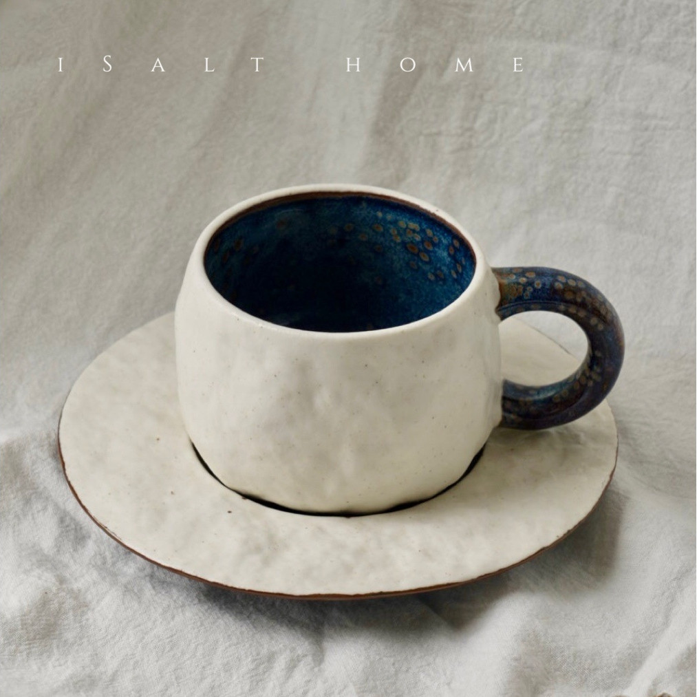 拉斯星际.岩石咖啡杯碟套装窑变釉下午茶杯子点心碟牛奶杯早餐杯