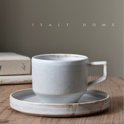 DXC几何咖啡杯碟窑变釉下午茶陶瓷杯子点心碟下午茶杯复古创意