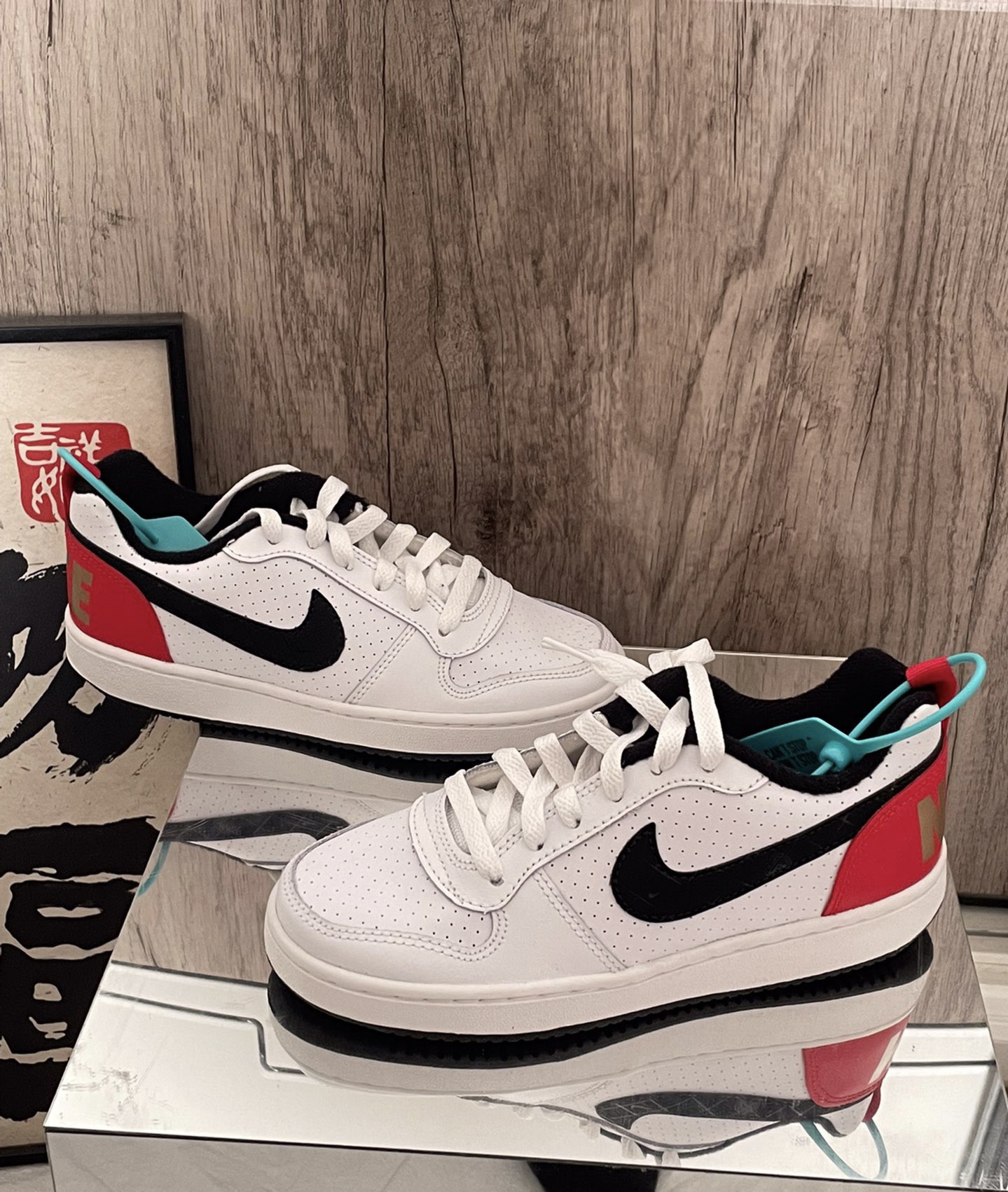 Nike Court Borough Low 2篮球鞋白红黑厚底低帮板鞋DD8495-106