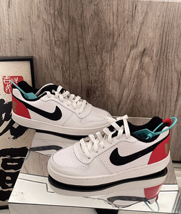 Low Borough 2篮球鞋 白红黑厚底低帮板鞋 106 Nike DD8495 Court