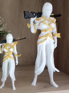 和平精英吃鸡黄金木乃伊手办模型蛋糕礼物男孩awm手枪女神空投潮