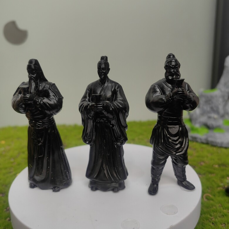 桃园三3结义小摆件微缩人物江湖微景观盆景3D打印关羽刘备张飞