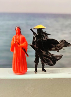 江湖故人古风侠客小摆件山水陆微景缸盆景造观景寒江孤影微缩小人