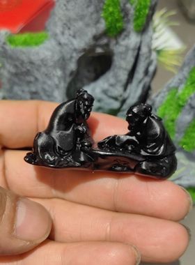 老者对弈老人下棋鱼缸造景园艺花卉假山盆景摆件复古桌面创意装饰