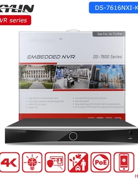 Hikvision DS-7616NXI-K2/16P  PoE 1U K Series AcuSense 4K NVR