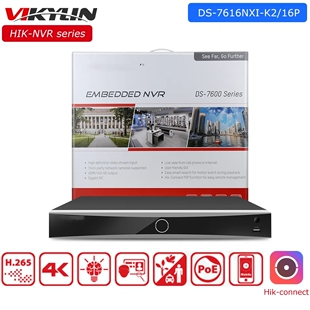 Hikvision DS-7616NXI-K2/16P  PoE 1U K Series AcuSense 4K NVR