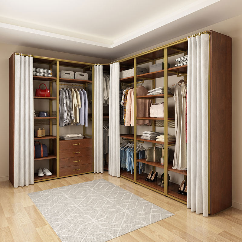 开放式衣柜轻奢衣帽架转角落地卧室挂衣架铁艺步入式衣帽间置物架,住宅家具,衣帽架,淘宝优惠券,粉丝福利购,淘宝优惠卷