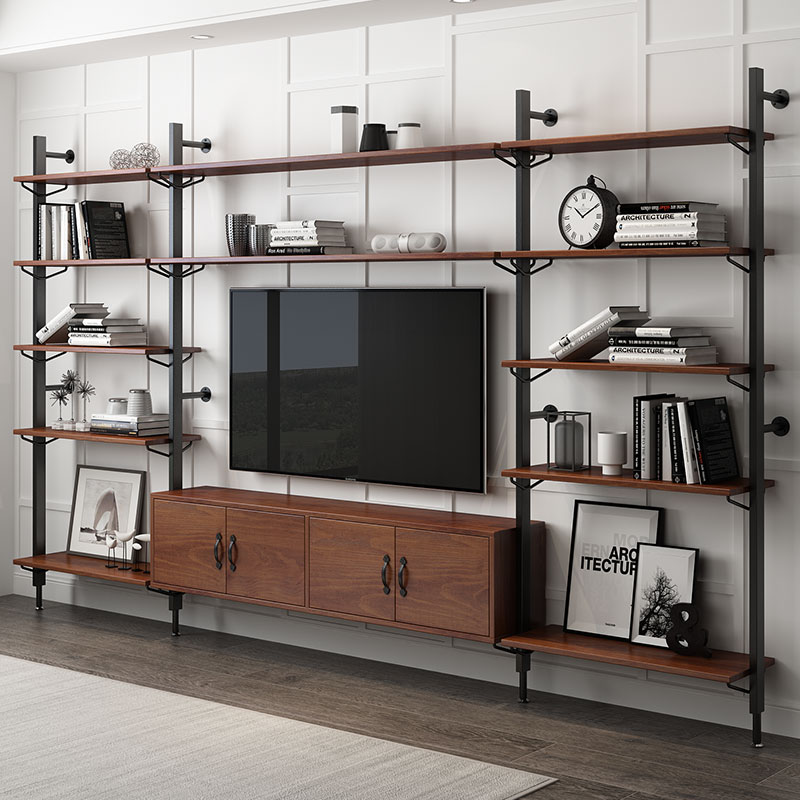 北欧实木电视柜收纳储物柜一体悬挂式电视机柜客厅置物架简约墙柜