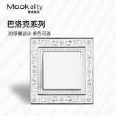 慕客巴洛克系列锌合金墙壁开关插座面板欧式 覆古开关86型金属家用