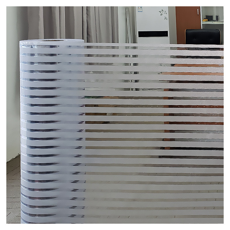 玻璃门防撞条腰线贴纸半透明静电免胶办公室隔断移门条纹磨砂贴膜