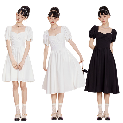 JINYE by Jin/槿爷气质女泡泡袖连衣裙