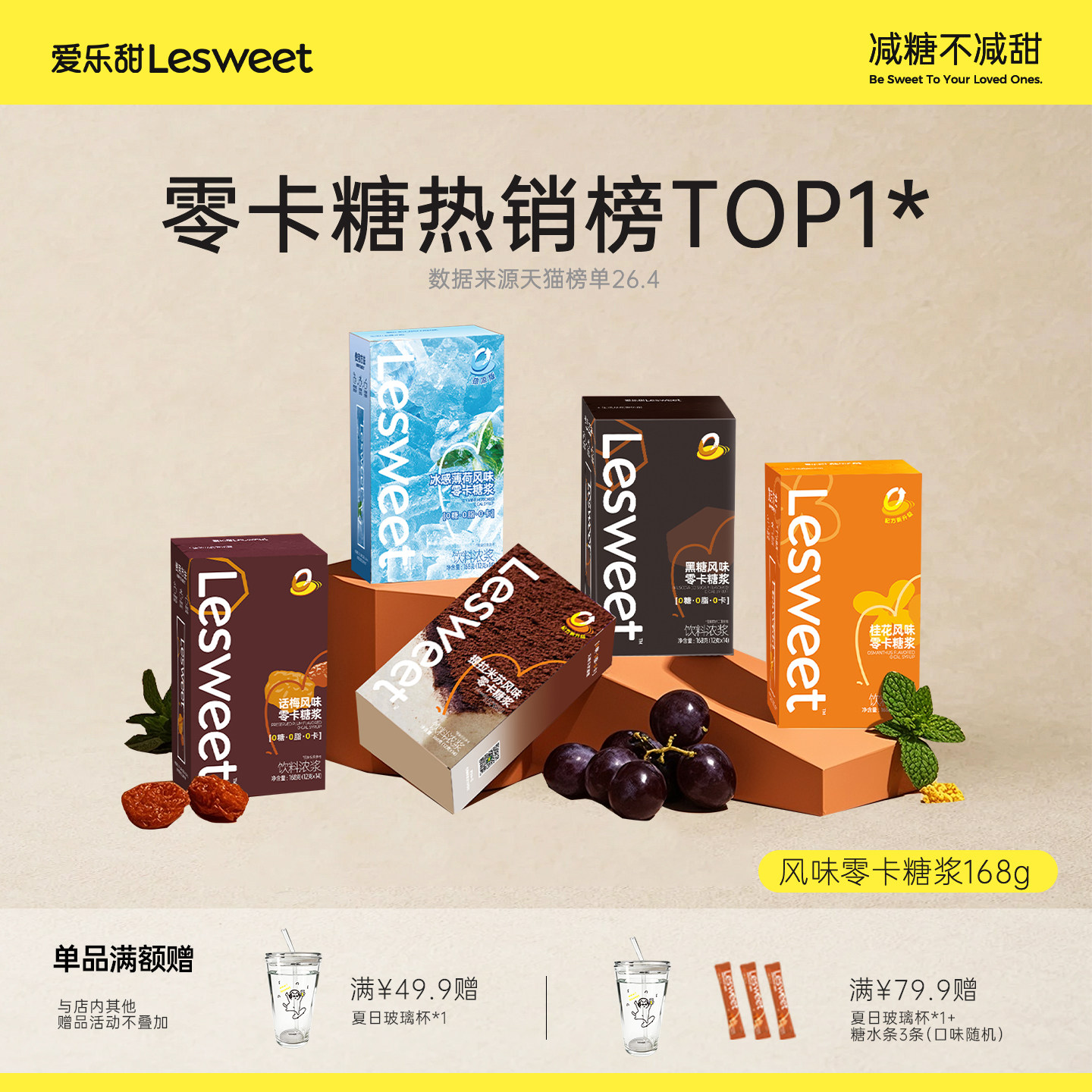 爱乐甜风味零卡糖浆薄荷糖浆咖啡糖浆代糖0卡糖焦糖黑糖话梅盒装