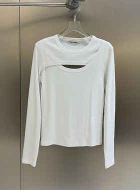 XIWA欧洲站新品FANLEONA前后镂空长袖T恤不规则弯刀休闲长裤套装