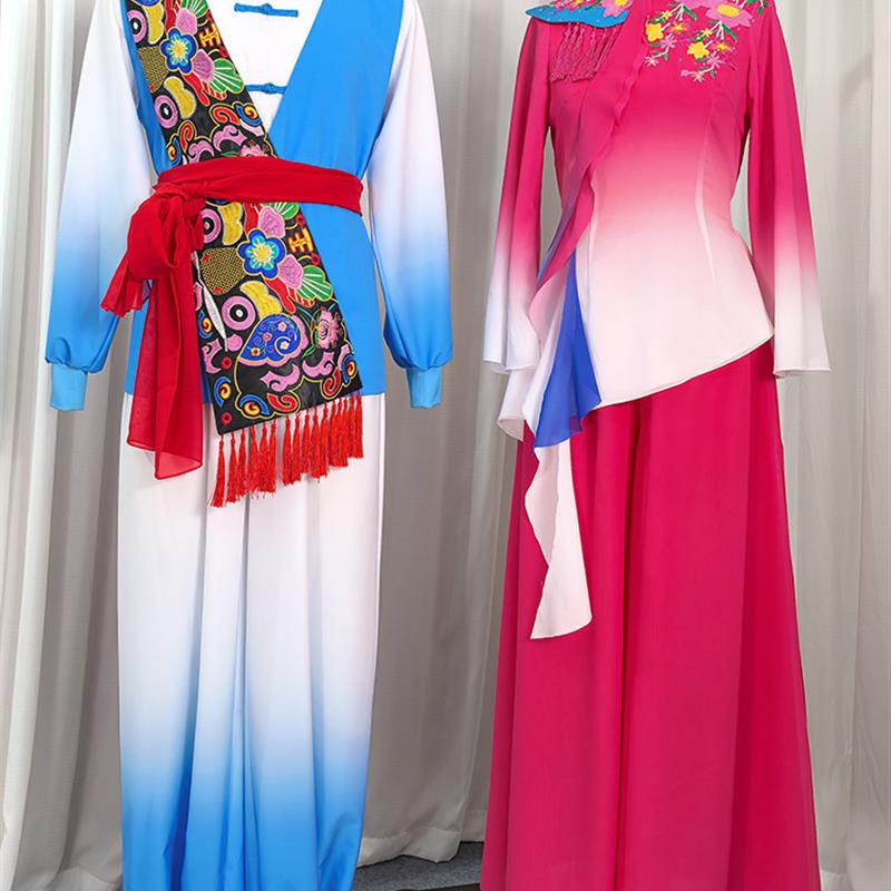 胶州秧歌表演服2025新款陕北秧歌展扇子舞伞舞男女款舞蹈演出服装