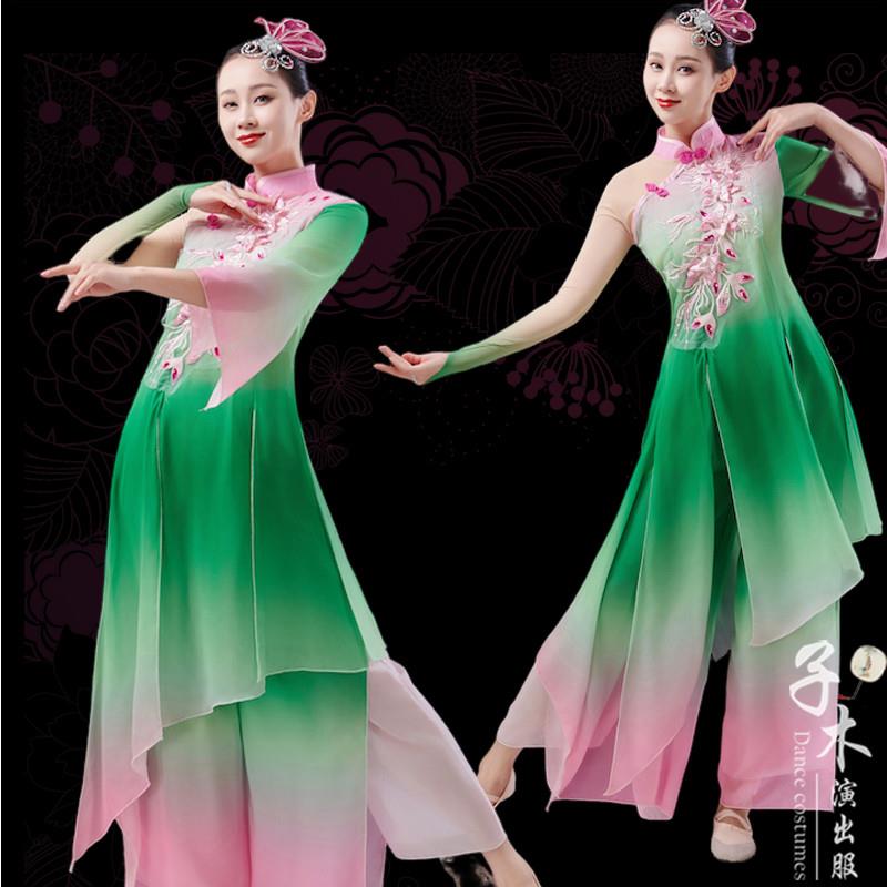 中国舞舞蹈服成人套装扇子舞服装古典舞演出服秧歌舞演出服装新款
