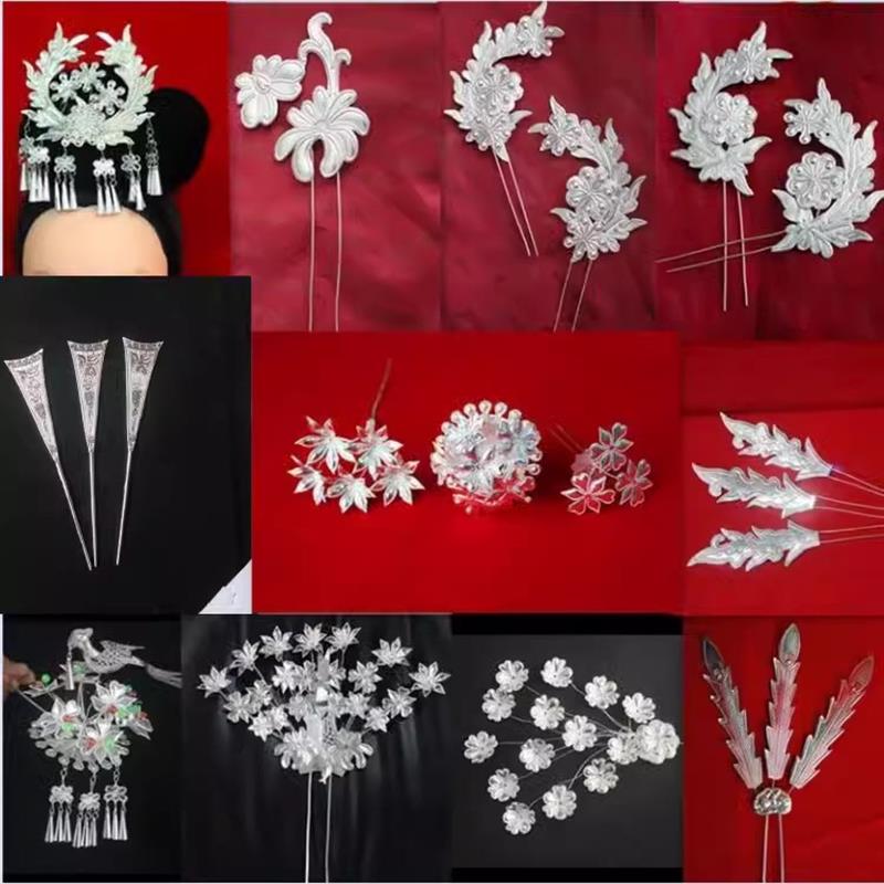 贵州苗族苗银帽子项圈少数民族侗族步摇梳子发簪头饰演出服配饰女