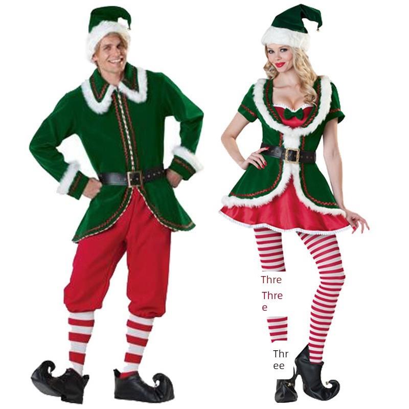 大码圣诞节舞会派对服圣诞服演出服制服情侣圣诞老人cosplay服装