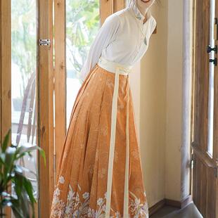 醉梦夕风原创明制马面裙汉服女改良衬衣立领衫汉元素日常通勤百搭