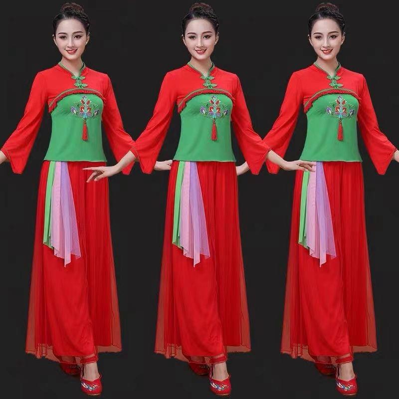 广场舞服装新款套装女民族风古典秧歌扇子舞蹈服裙裤跳舞衣演出服