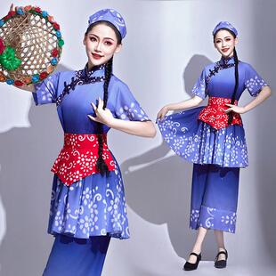 秧歌服演出服女中老年丰收的季节南泥湾采茶舞斗笠舞村姑舞蹈服装