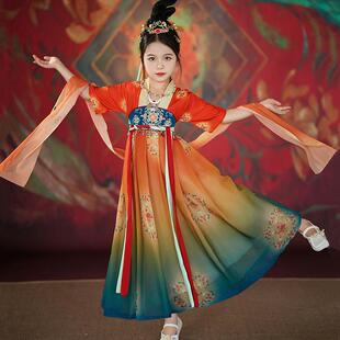 汉服女童敦煌飞天古风超仙唐装演出服加绒加厚大唐公主冬季2025