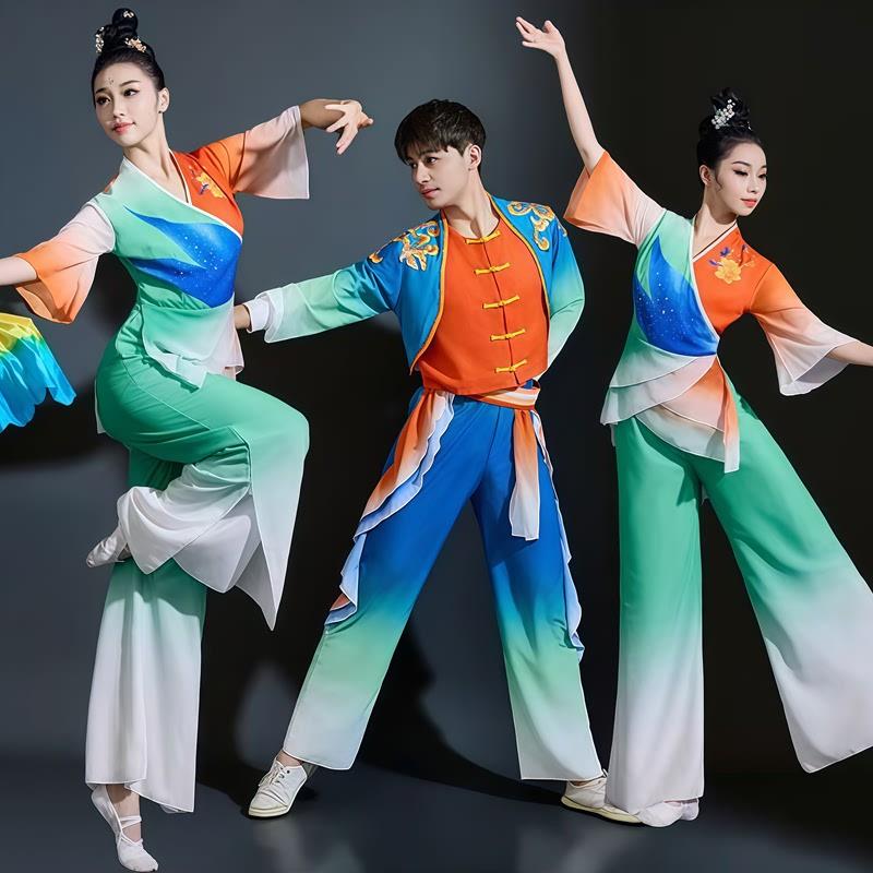 新款打鼓舞蹈演出服花灯鼓秧歌舞扇子舞中国风男女款